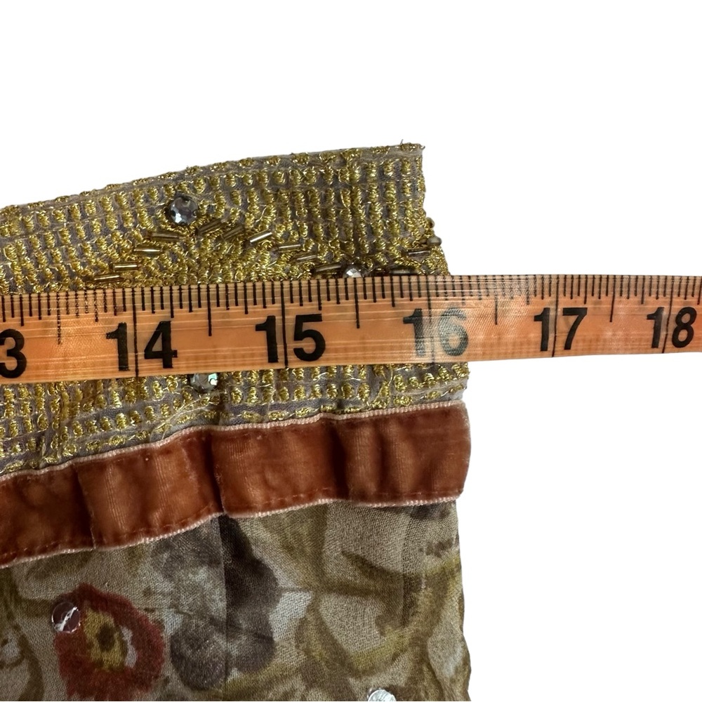 Vintage 90s Boho Bohemian Silk Midi Maxi Skirt size 8 - Picture 5 of 12